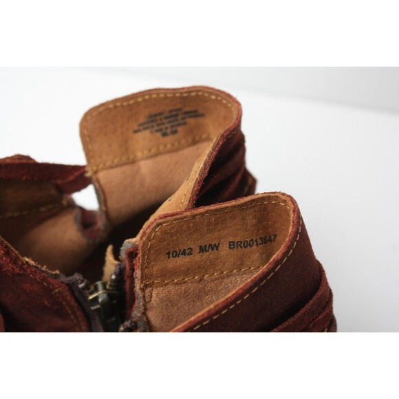 Born Tarkiln Boots Women’s Size 10 Red Suede Leather Ankle Booties - Picture 2 of 11